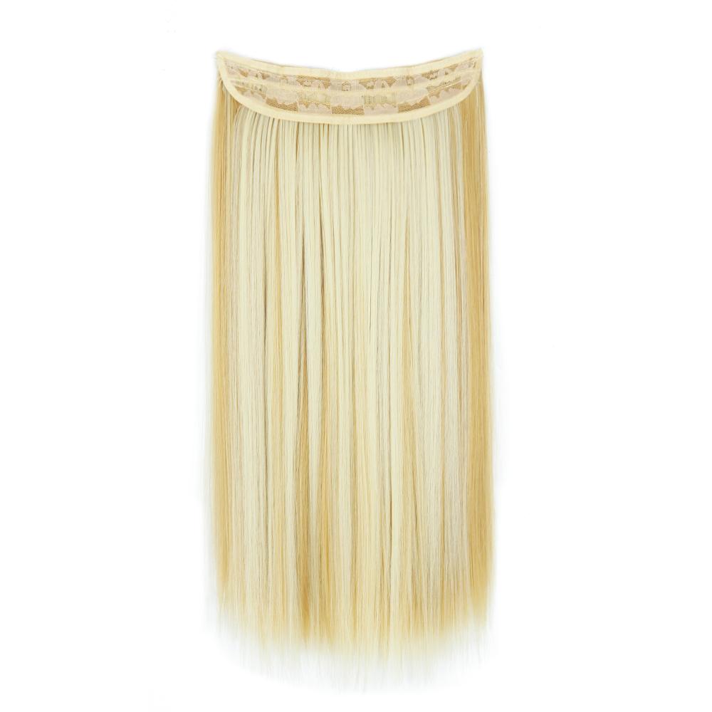 MERISIHAIR Blond deschis Extensii de păr lung și drept natural Fibră sintetică Purtare zilnică Cosplay Linie de pește invizibilă Postiță
