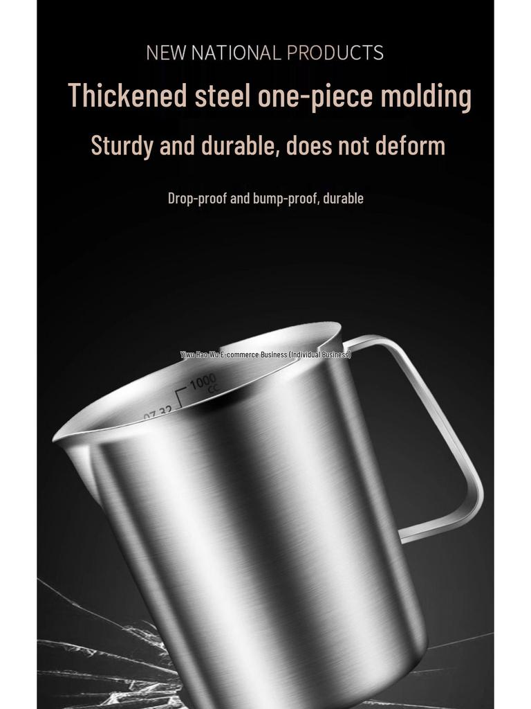 304 Edelstahl Messbecher mit großer Kapazität zum Backen, für Milchtee, für Gewerbeküchen und für Latte Art.