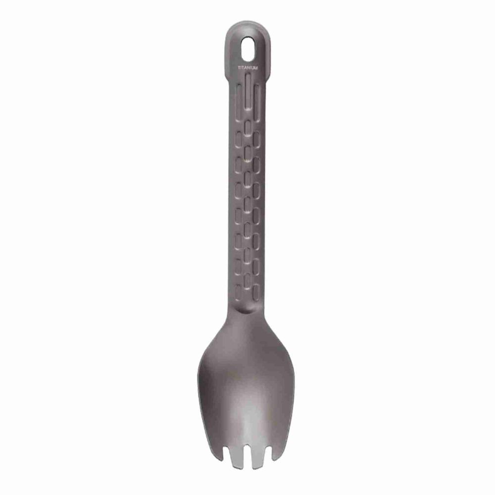 Pure Titanium Portable Eating Utensil Non-Slip Handle Lightweight Dinner Spork  Hiking