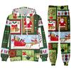 Party New Year Holiday 3D Printed Christmas Santa Claus Man Woman Hoodies Pants 2pcs Sets Casual Oversized Long Sleeve Set