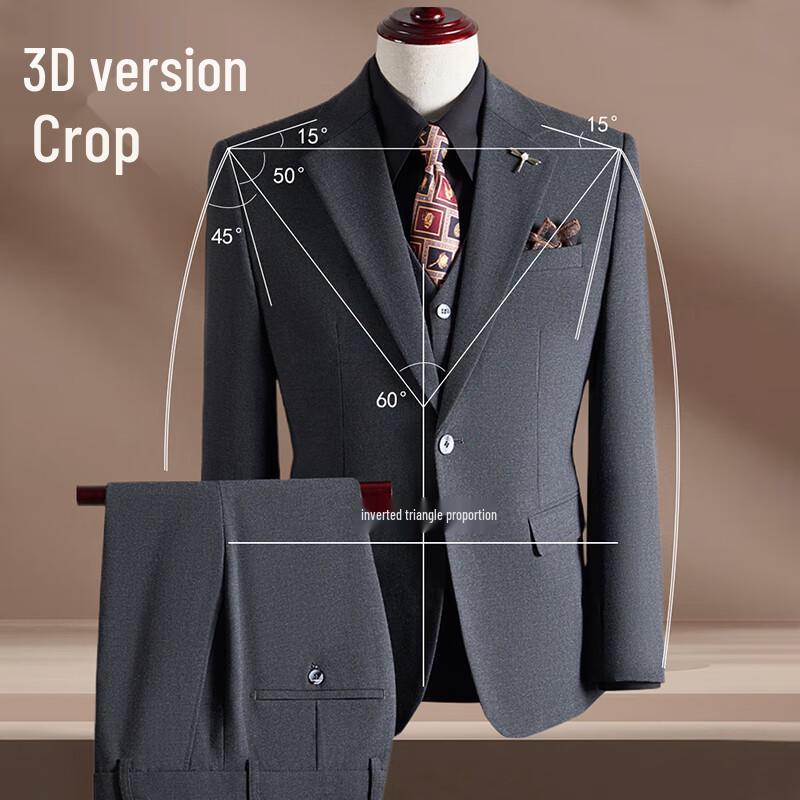 ROMON Men's 3-Piece Business Formal Suit Set