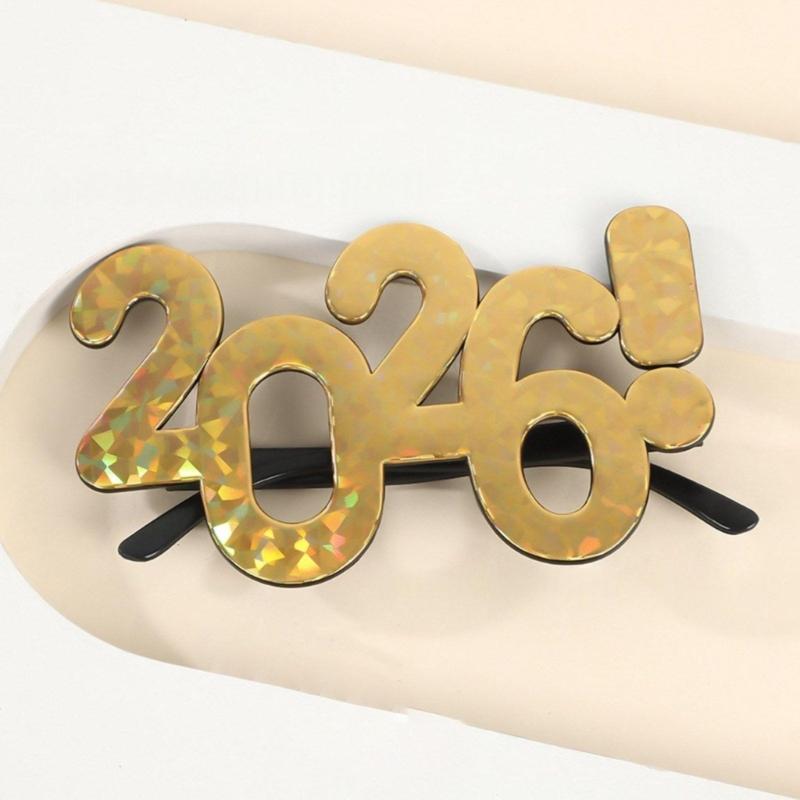 2026 Themed Celebration Glasses With Glittering Numbers Costume Accessory for Party Photos and Decorative Backdrops