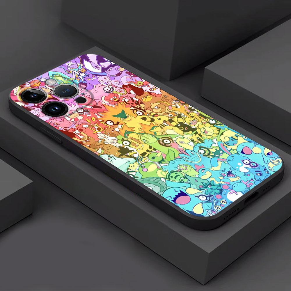 Case For Apple iPhone 13 11 15 Pro Max 14 Plus 12 Mini XR 7 8 X XS 6S 6 SE Silicone Phone Cover TPU Funda Pokemon Funny Cartoon