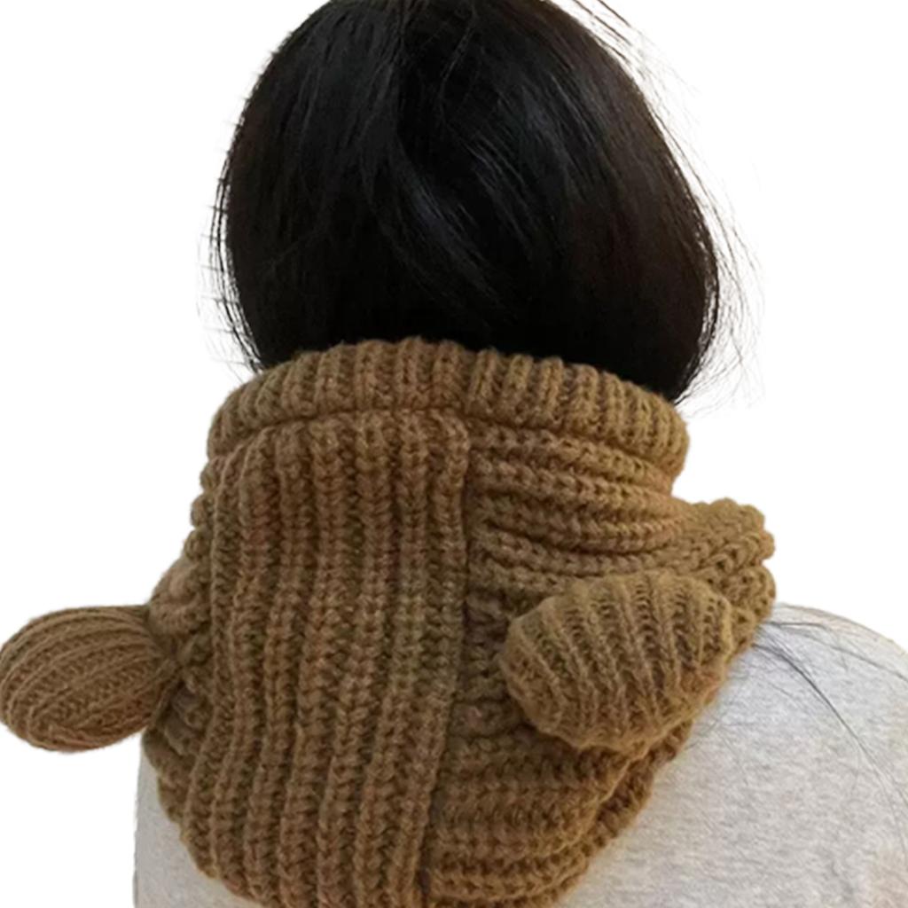 New Year Christmas Cosplay Bear Ear Balaclava Hat for Women Men Keep Neck Warm Hat Cold Weather Skiing Hiking Supplies