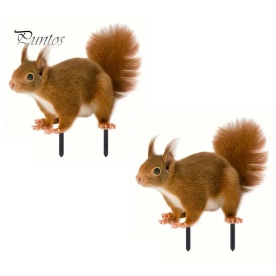 Realistic Squirrel Lawn Figurine Garden Stake, 2D Flat Acrylic Yard Art for Cute Ornament Outdoor Patio Pathway Decoration Stakes