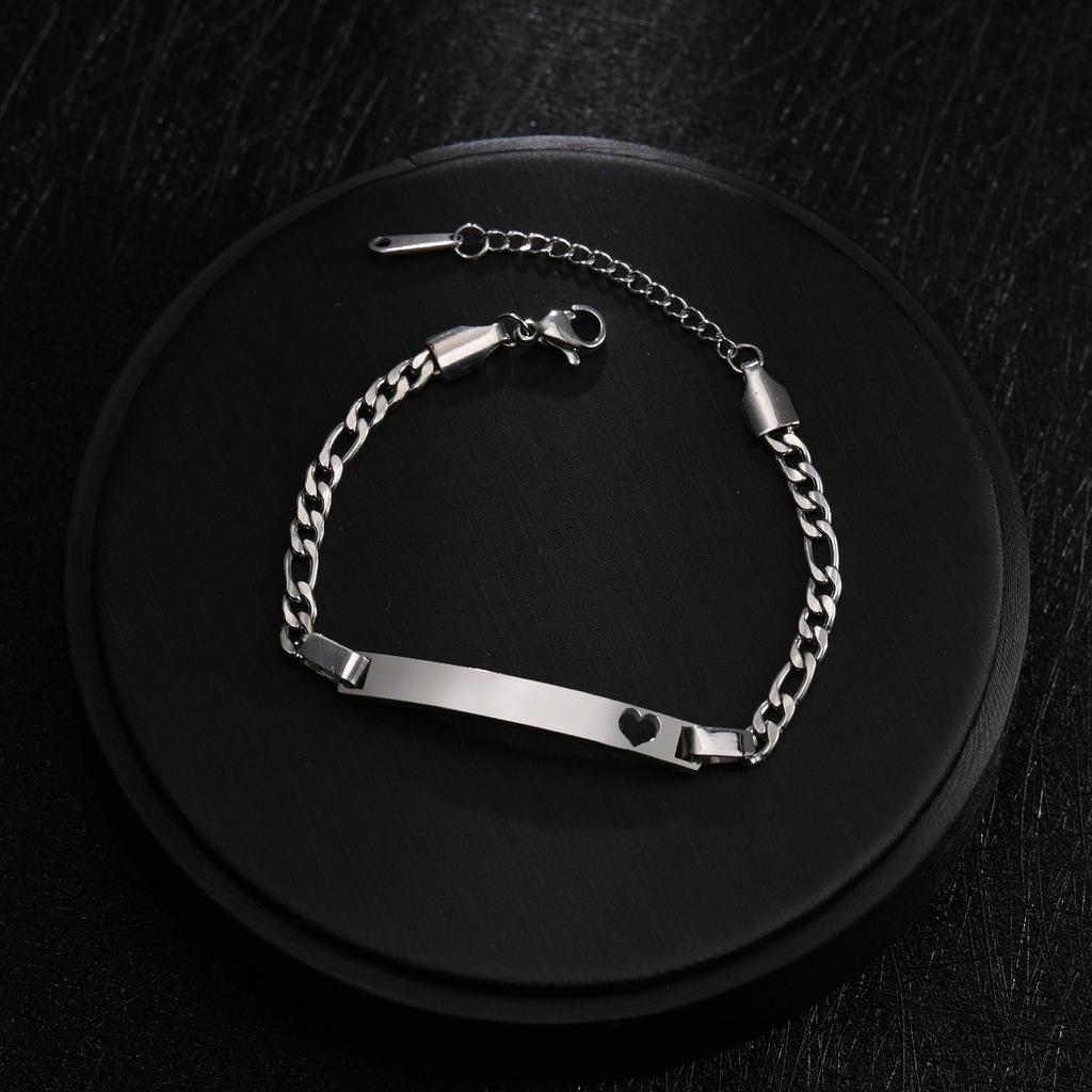 Punk Man Bracelets Hip Pop Gold Color Stainless Steel Thick Hand Chain Blank Bar Couple Men Women Family Jewelry Birthday Gift