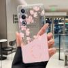 Letter Case For OPPO A3 Pro 5G A80 5G Fundas Fashion Flower Back Cover Transparent Soft Silicone TPU Clear Printing Phone Casing