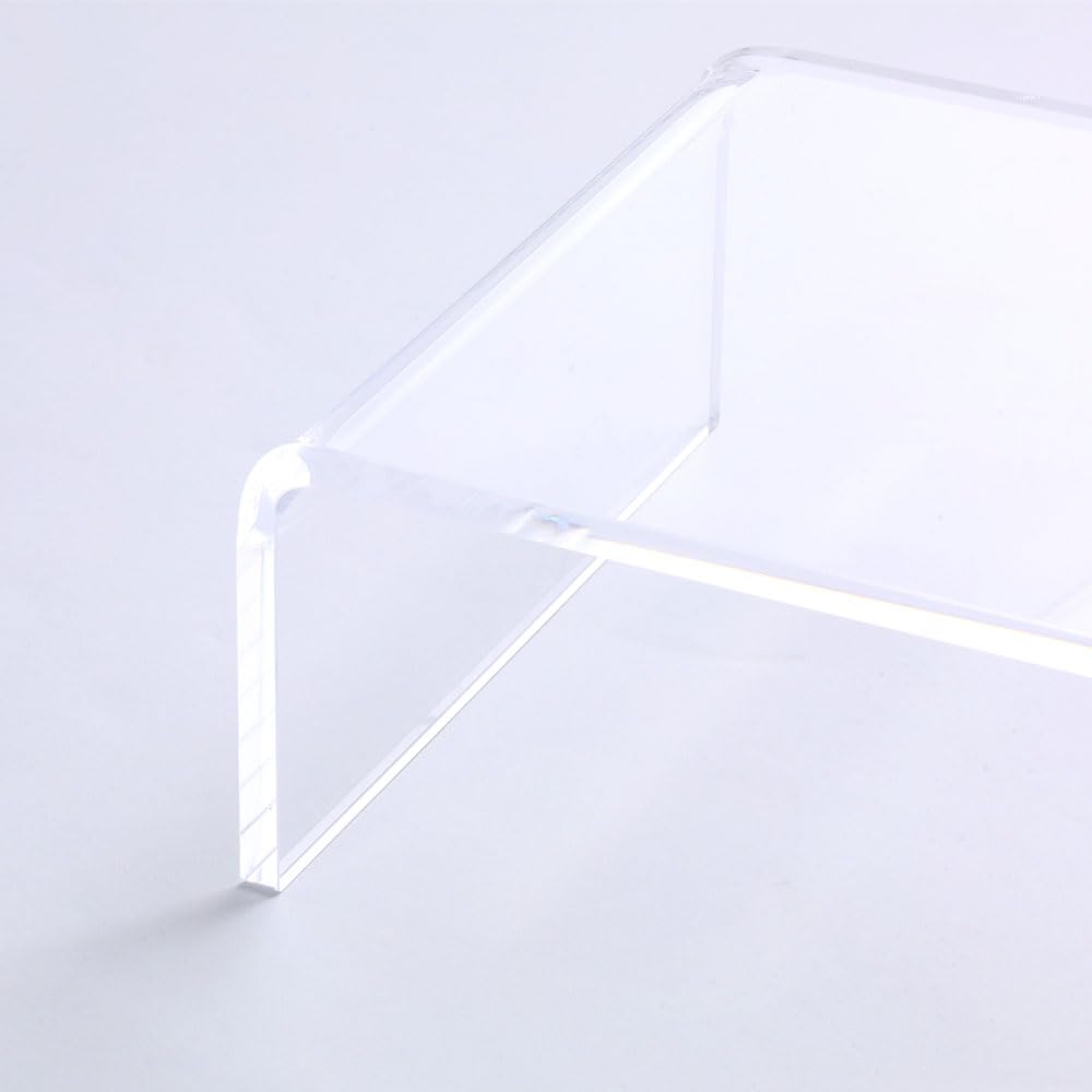 Bonarca Monitor Stand Acrylic is 52cm Clear Transparent Tabletop 50cm Width Depth 19cm Desk Stand Computer Stand PC Stand Keyboard Storage Desk