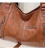 Women's High-End Versatile Korean Tote Bag - Brown Solid Color, Large Capacity, Single Shoulder Fashion Style