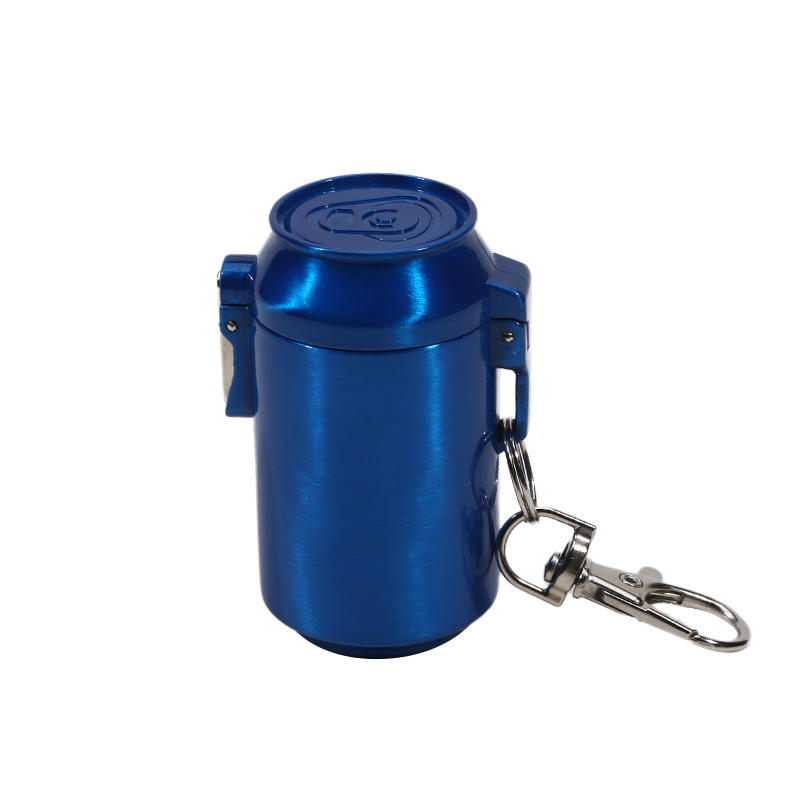 Portable Mini Ashtray with Lid for Outdoor Travel Metal Storage Box with Keychain Cigarette Accessories