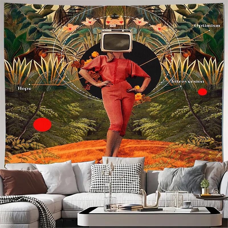 

Bohemian Tapestry Wall DecorPsychedelic Art Nature Landscape Vintage Aesthetic Home Living Room Bedroom Decoration Festival Gift 74x94cm(29x37in)