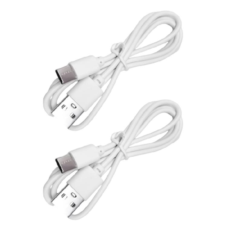 2pcs Quick Charging Cord Wire Male USB to Male Type C Data Cable Support 1A Charging Data Sync Function for Laptops