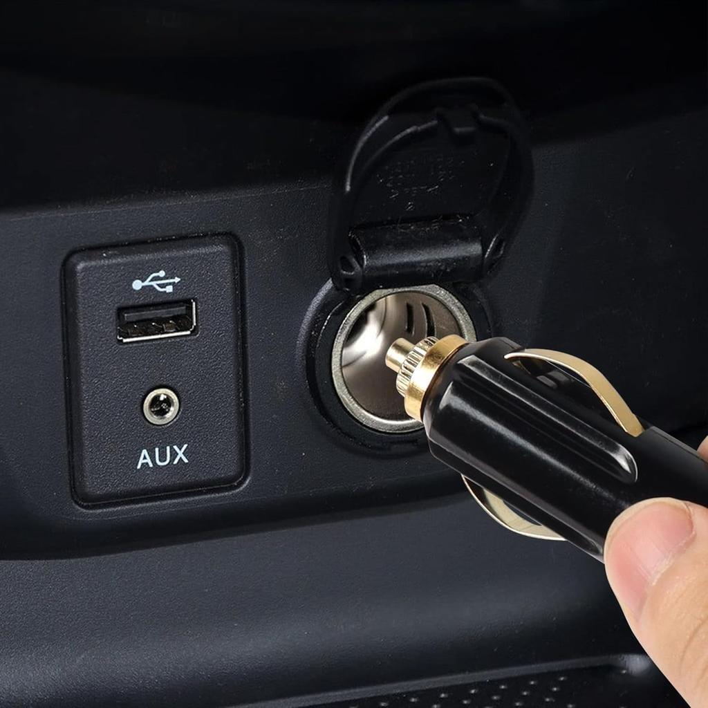 Zigarettenanzünder Stecker Kabel, 12V Ersatz Auto Zigarettenanzünder, Mit 20A Sicherung, 13AWG Verzinnter Enddraht (2M)