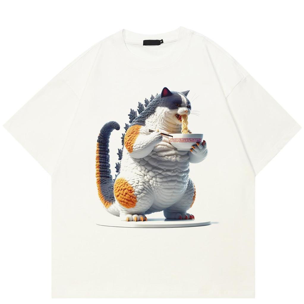 Streetwear 3D Digitální Kočka Unisex Tričko Bavlněné Tričko Unisex Topy Trička Letní Krátký Rukáv Tričko