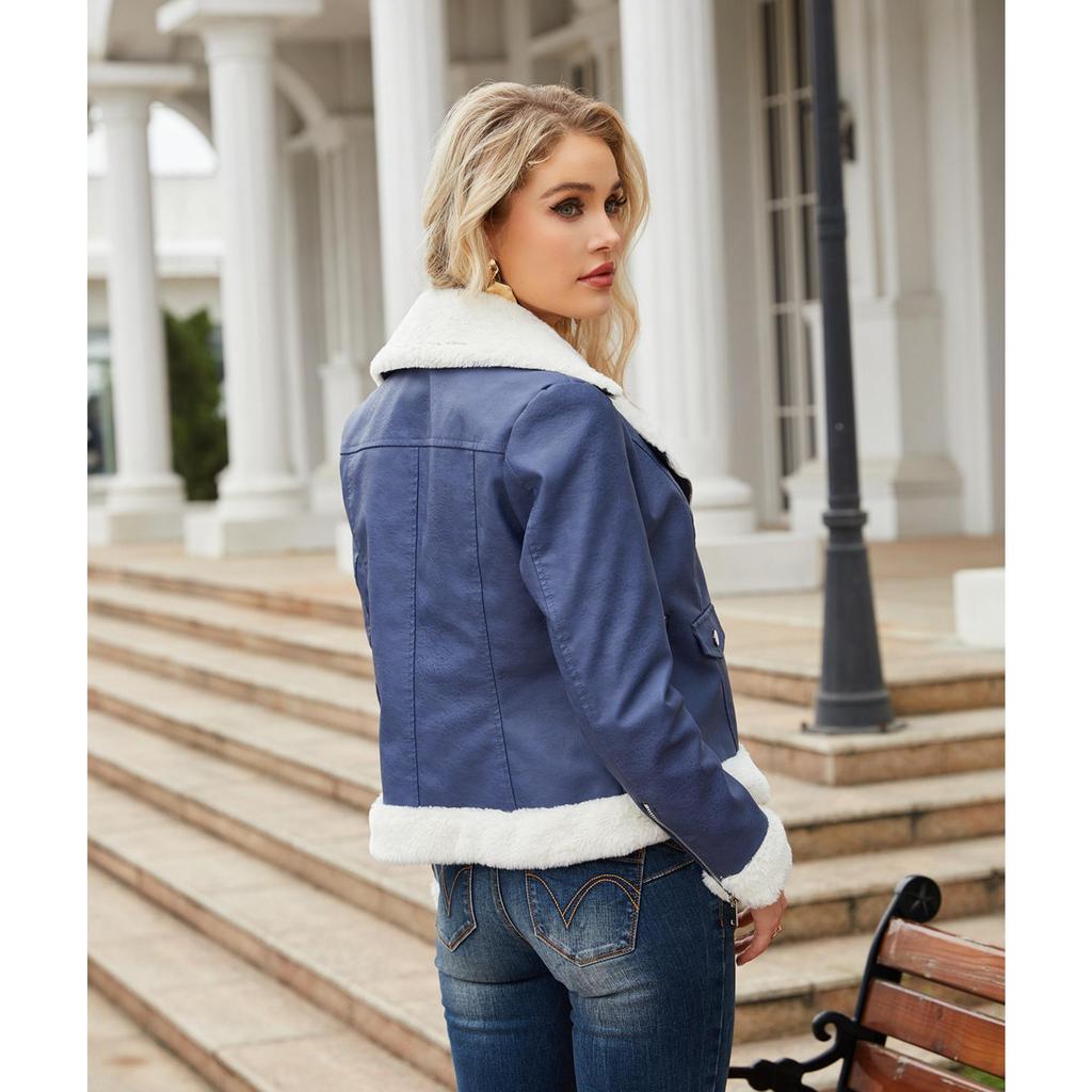 Warm Long-sleeved Lapel Jacket European and American Commuter Casual Jacket