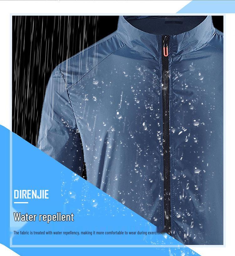 Men's Quick-Dry Ice Silk Sun Protection Jacket - Summer Lightweight Stand Collar Sports Top
