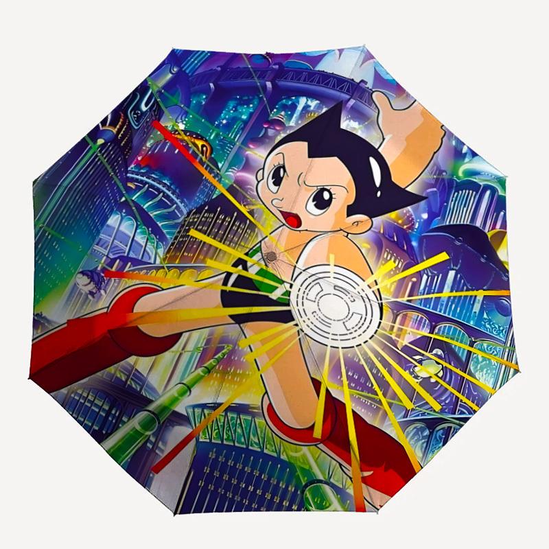 

1pc Astro Boy Automatic Open/Close Folding Umbrella, Windproof 8-Rib Construction, Lightweight Travel Umbrella for Women/Men 0903195