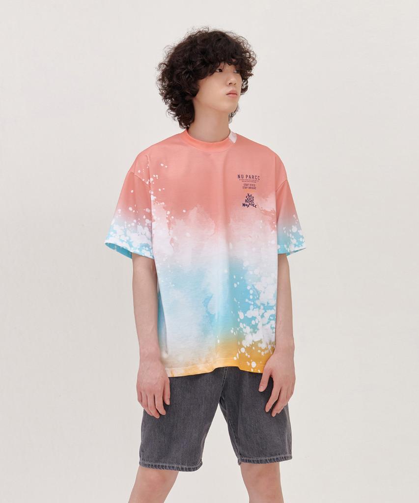 NU PARCC Warm Color Gradient Print T-Shirt