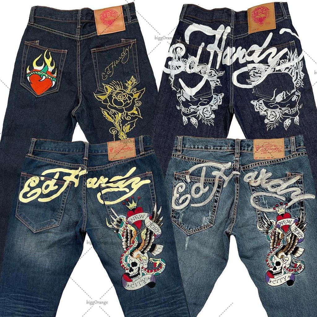 Potlačené Street Jeans pánske Y2K hip-hopové nohavice s vysokým pásom rovné retro voľné široké nohavice džínsové nohavice Európske a americké
