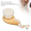 Face Cleaning Brush Beech Handle Soft Fiber Bristles Manual Wooden Facial Cleanser with Hang Ring