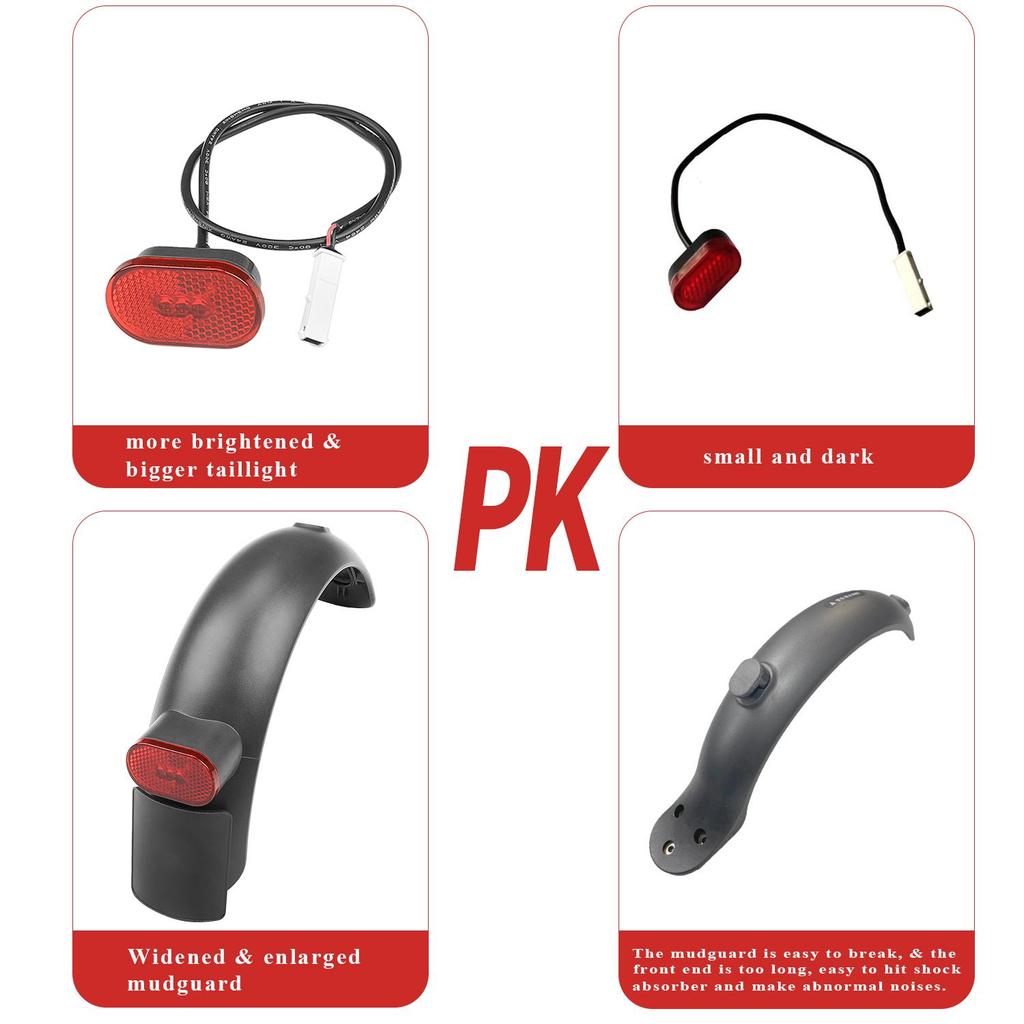 Red V2 Rear Suspension with Mudguard for Xiaomi Pro and Pro2 Scooter Rear Shock Absorber for Scooter Rear Spring Shock Absorber