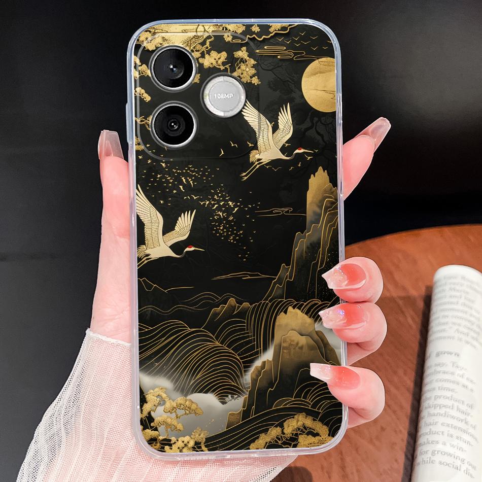 Phone Case For Honor 600 Lite 500 Smart 5G Cute Fish Bubble Phone Cover Soft Transparent Silicone Anti Slip Lightweight Funda