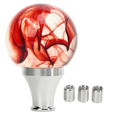 JDM Style Gear Shift Knob with 3 Adapters Round Ball Shape Shifter Head for Manual Automatic