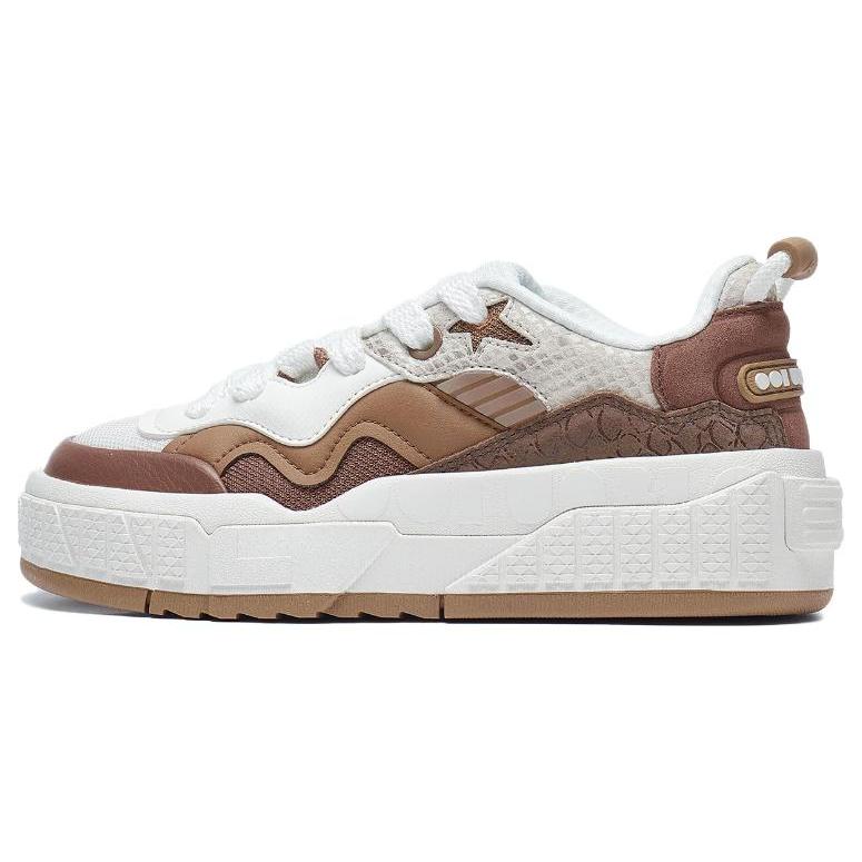 New LiNing 001 UNBLOCK UNBLOCK Low Top Skateboard Shoes Women's White Brown AGCT218-4