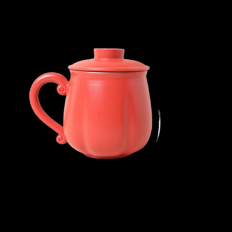 Lu Bao Auspicious Cloud Ceramic Tea Mug with Lid