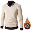 Autumn and Winter New Sweater Men's Color Matching Knitted Sweater Tie Collar Bottoming Shirt