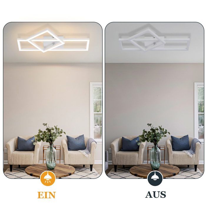 LED Ceiling Light - NETTLIFE - Nettlife LED Living Room Ceiling Light - 20W - 42 Cm - Warm White 3000K