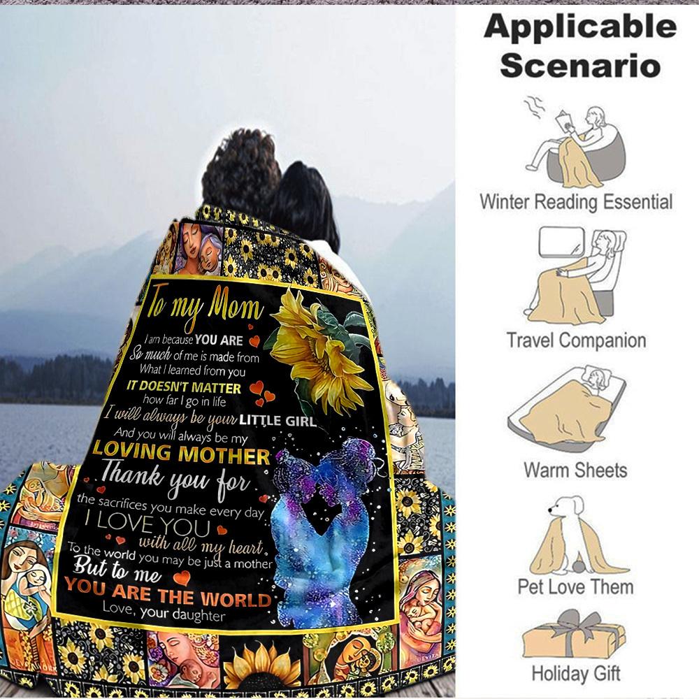 1pc Mom Appreciation Envelope Blanket, Lightweight Flannel Throw For Sofa, Bed, Travel, Camping, Livingroom, Office, Couch, Chair