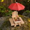 Baizihuahu Squirrel Feeder with Umbrella, Feeders for Outside, Picnic Table Feeder, Chipmunk Hold Corn, Corn Cob, Peanut Garden Yard Patio Tree Decor