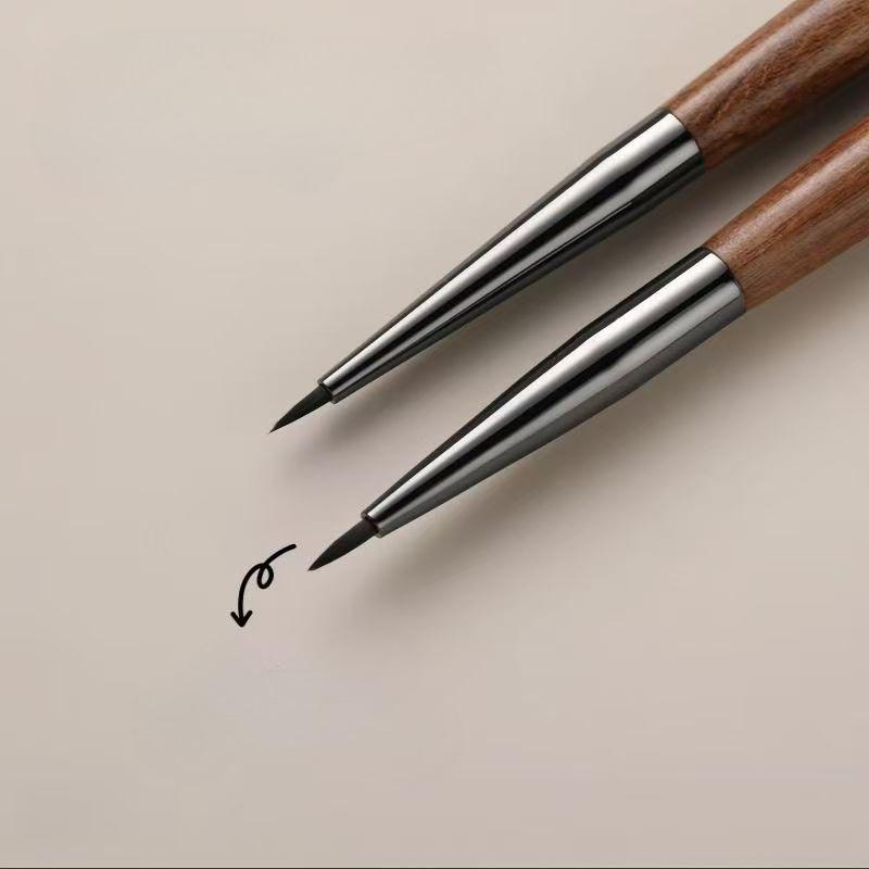1Pc New Sandalwood Pole Manicure Cub Painting Pen Short Universal Stroke Petal Hook Line Painting Brush Nail Tool
