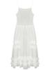 LUXI Korean Sweet Mesh See-Through Camisole Dress with Layered Blouse & Lace Long Skirt