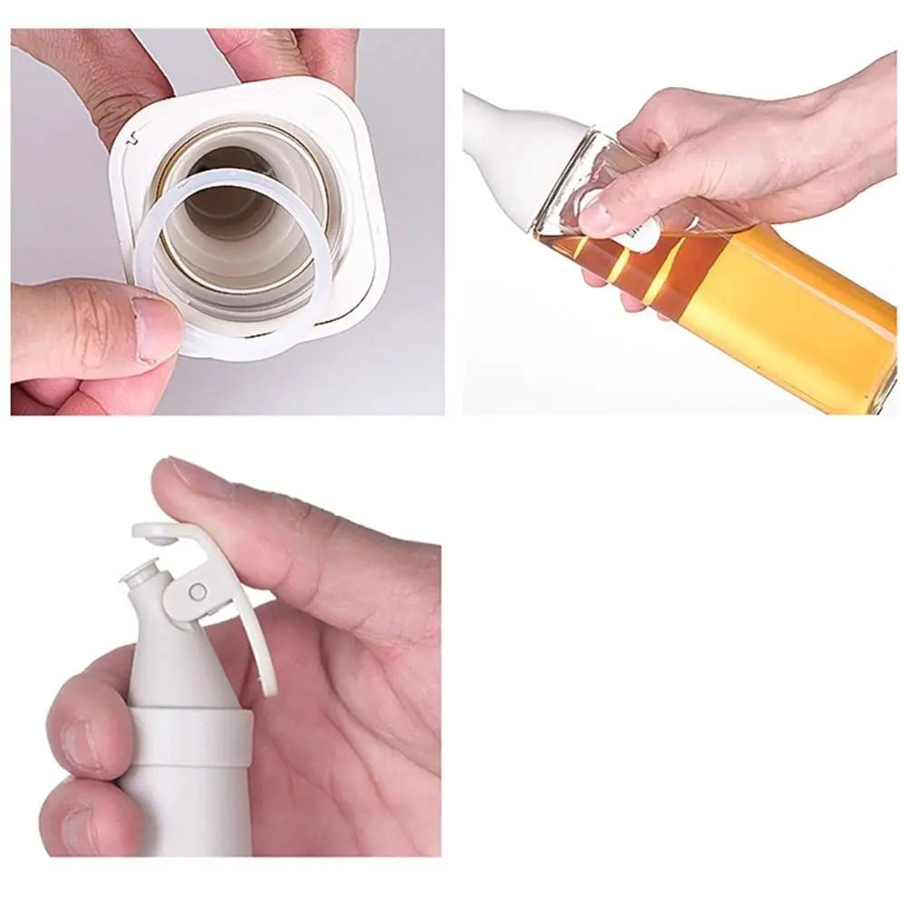 1Pcs Wine Pourer Glass Oil Bottle Kitchen Tool with Label Seasoning Sauce Bottle 500ML Leakproof Oil Dispenser Olive Oil Liquor