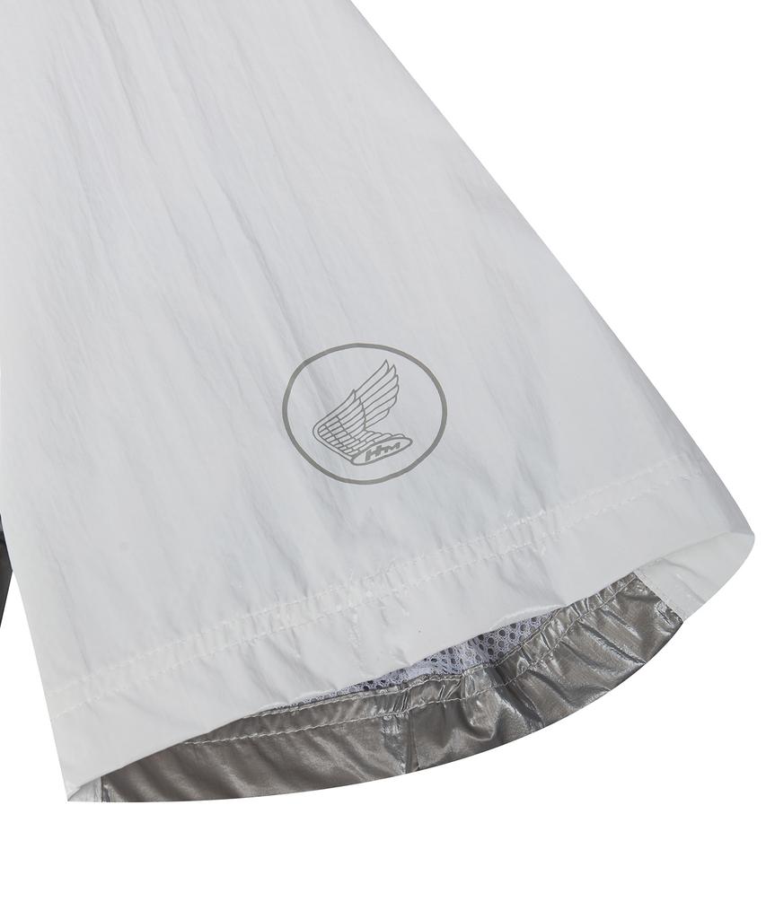 PHYPS MOTORCYCLE Glosy Nylon V Neck Short Sleeve White