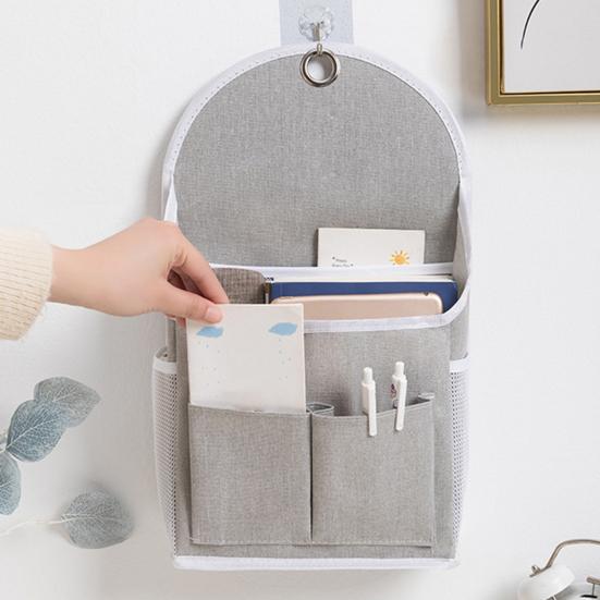 Wandhängende Aufbewahrungstasche Nachttisch-Organizer mit Taschen Hängender Aufbewahrungskorb für Buch Brille Snacks Schlafsaal Schlafzimmer