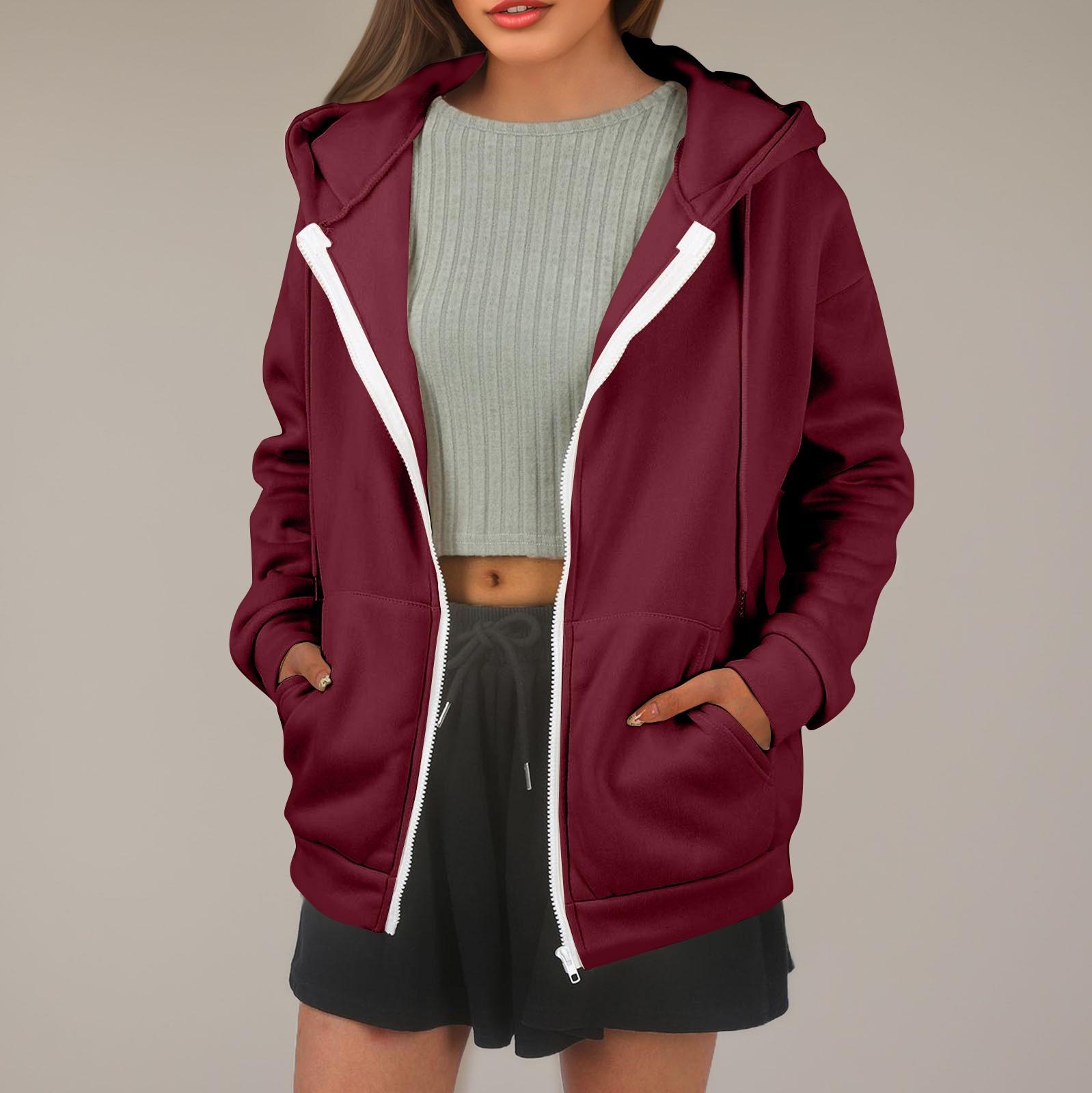 

Женская толстовка с капюшоном, однотонная, с длинными рукавами, свободная спортивная куртка с капюшоном S