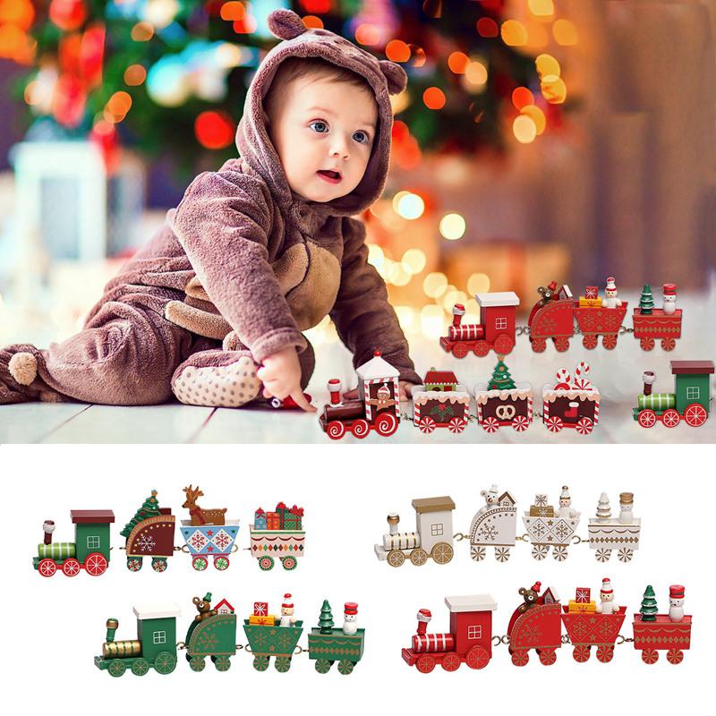 Christmas Plastic/Wooden Train Merry Cristmas Ornaments Christmas Decor For Home 2025 Xmas Tree Decor Noel Navidad NewYear Gifts