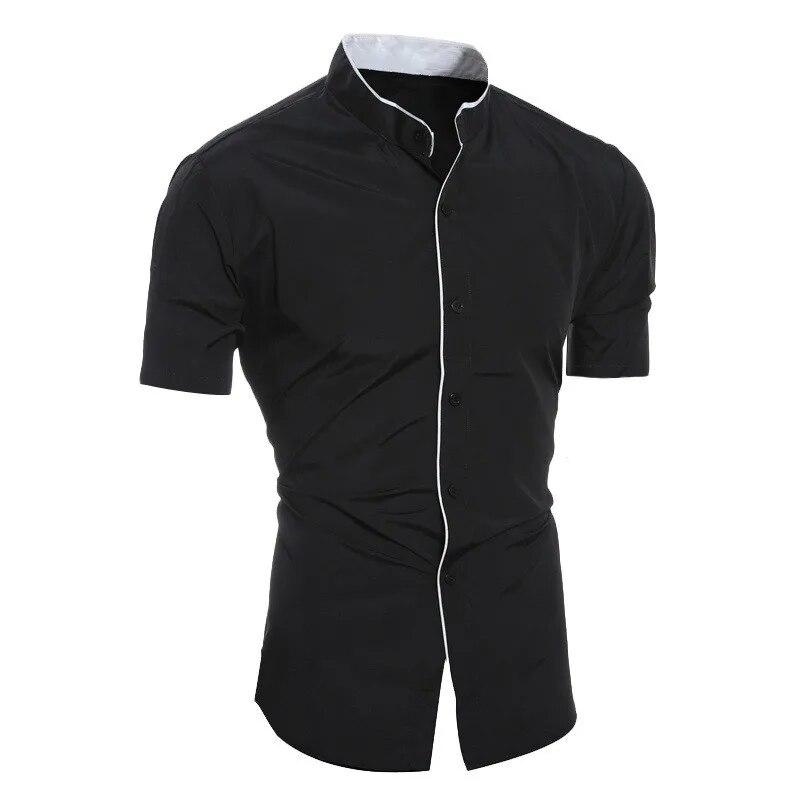 Men's Solid Color Casual Commuting Short Sleeved Shirt
