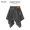 Women's Deconstructed Plaid Asymmetrical Skirt