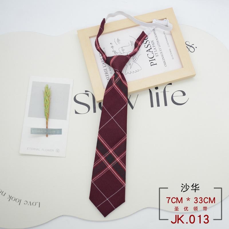 Tie Plaid Women Free Knotting Student College Style Japanese Short Uniform School Uniform Accessories Lazy