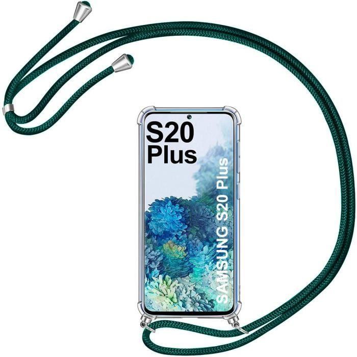Coque avec Collier Cordon - Samsung - S20 Plus - Souple - Anti-Rayure - Vert Nuit