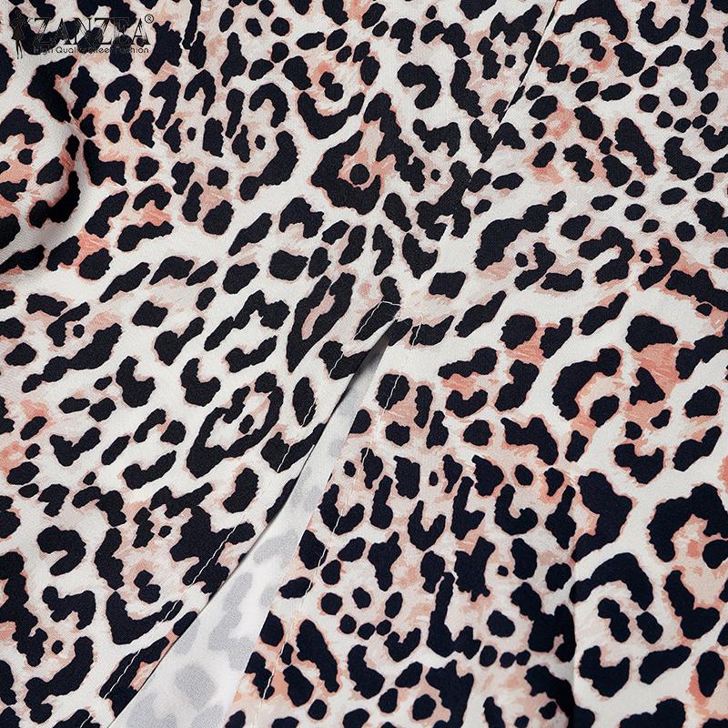 ZANZEA Womens Sexy Sleeveless Holiday Party Printing Sling Dress