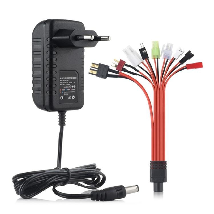 

2s-10s Nimh Nicd Battery Charging Adaper 2.4V-12V NiMH Batteries Power Supply 9 Connectors for Vehicles and Boats