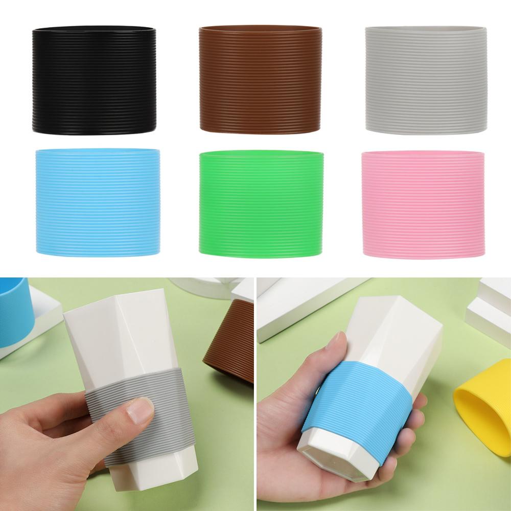 1Pc Silicone Cup Sleeve Heat Insulation Bottle Sleeves Non-slip Mug Sleeve Glass Bottle Cover For Mugs Ceramic Coffee Cups Wrap