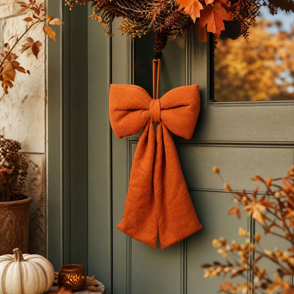 Retro Orange Stoff Hängeornament für Herbstkranz und Türfenster Dekoration