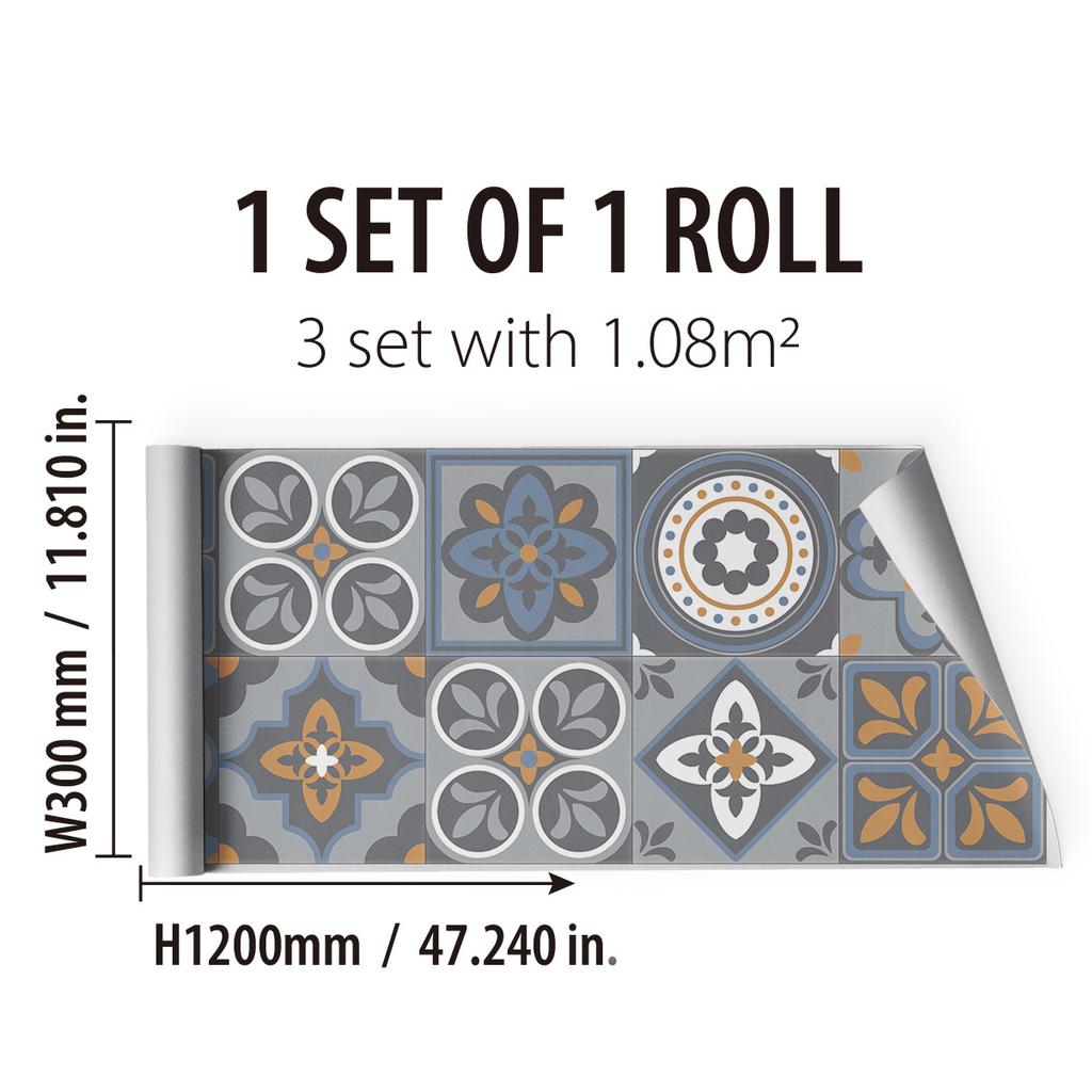 Bohemian Style Thickened Kitchen Sticker Waterproof Self-Adhesive Kitchen And Bathroom Wall Sticker Home Decoration Ethnic Pattern Wall Sticker