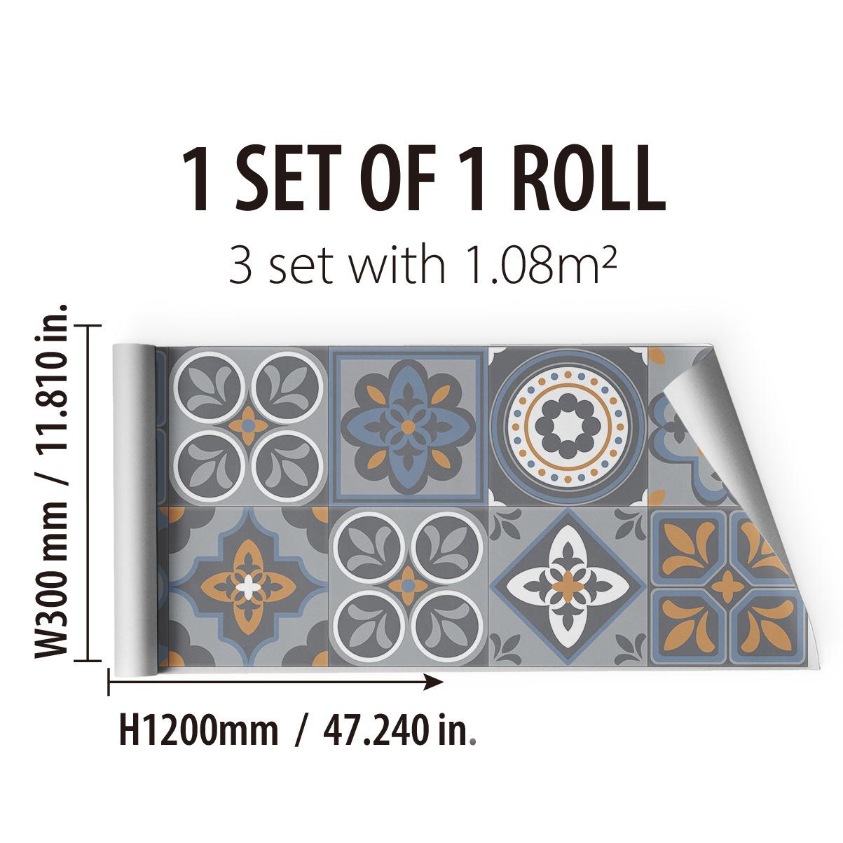 

Богемний стиль Потовщена кухонна наклейка Водонепроникна Самоклеюча Наклейка на стіну для кухні та ванної кімнати Домашній декор Етнічний візерунок Наклейка на стіну dumb film 30x120cm * 1 roll